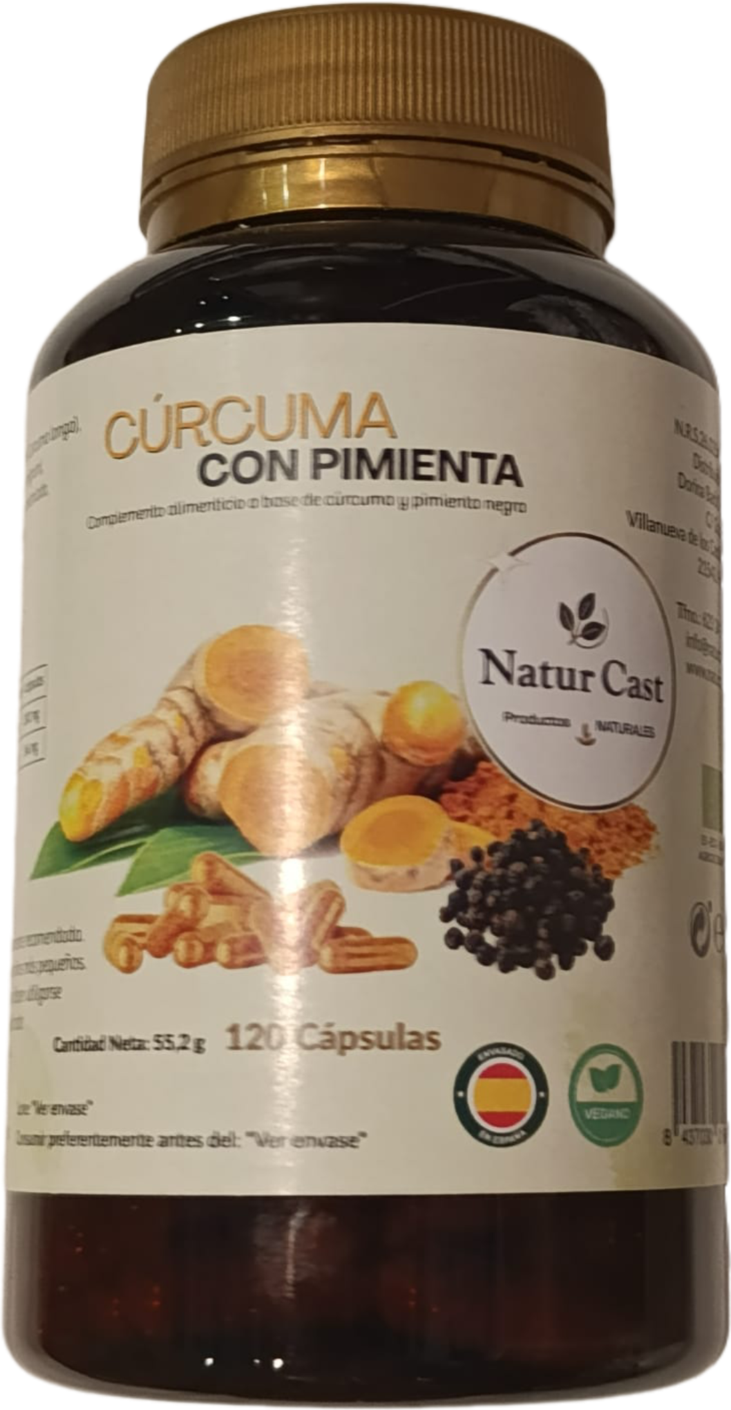 Cúrcuma con Pimienta Ecológica 120 Cápsulas