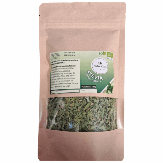 Stevia Hoja Cortada Bolsa papel Doypack