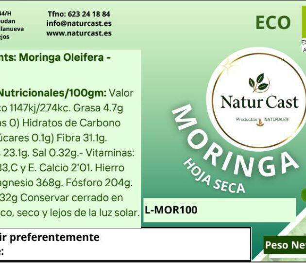 Moringa Hoja Ecológica Deshidratada ( Envase Bolsa de Plástico )